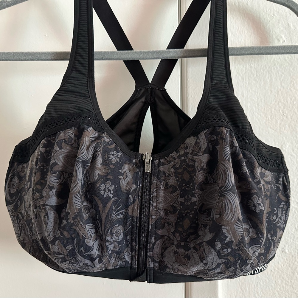 Front Close Black Sports Bra